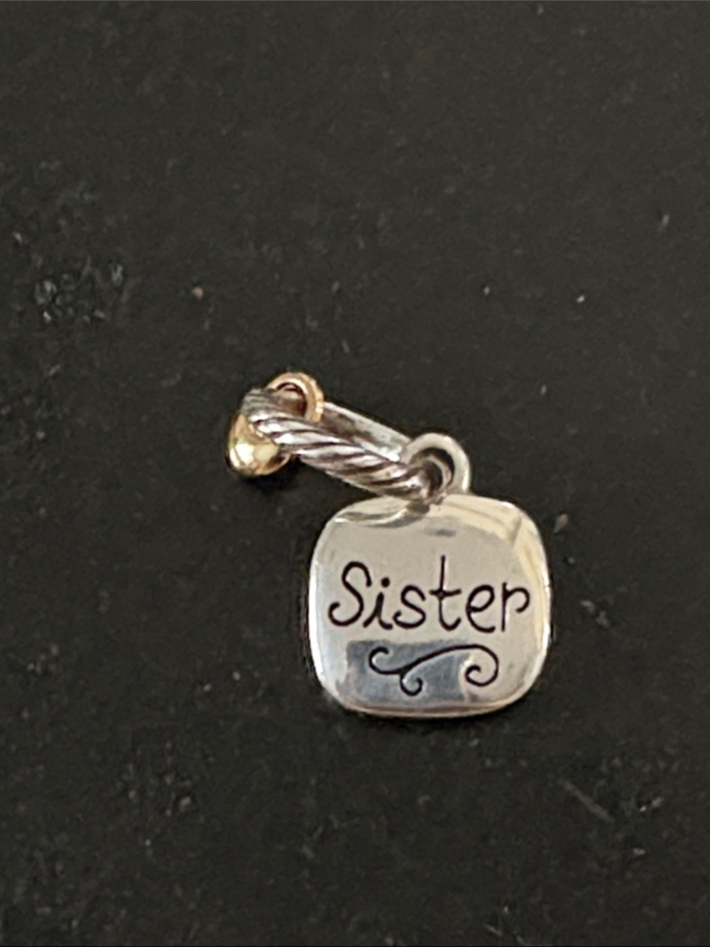EUC Brighton Sister Silver Gold Heart Flower Charm - Picture 2 of 3